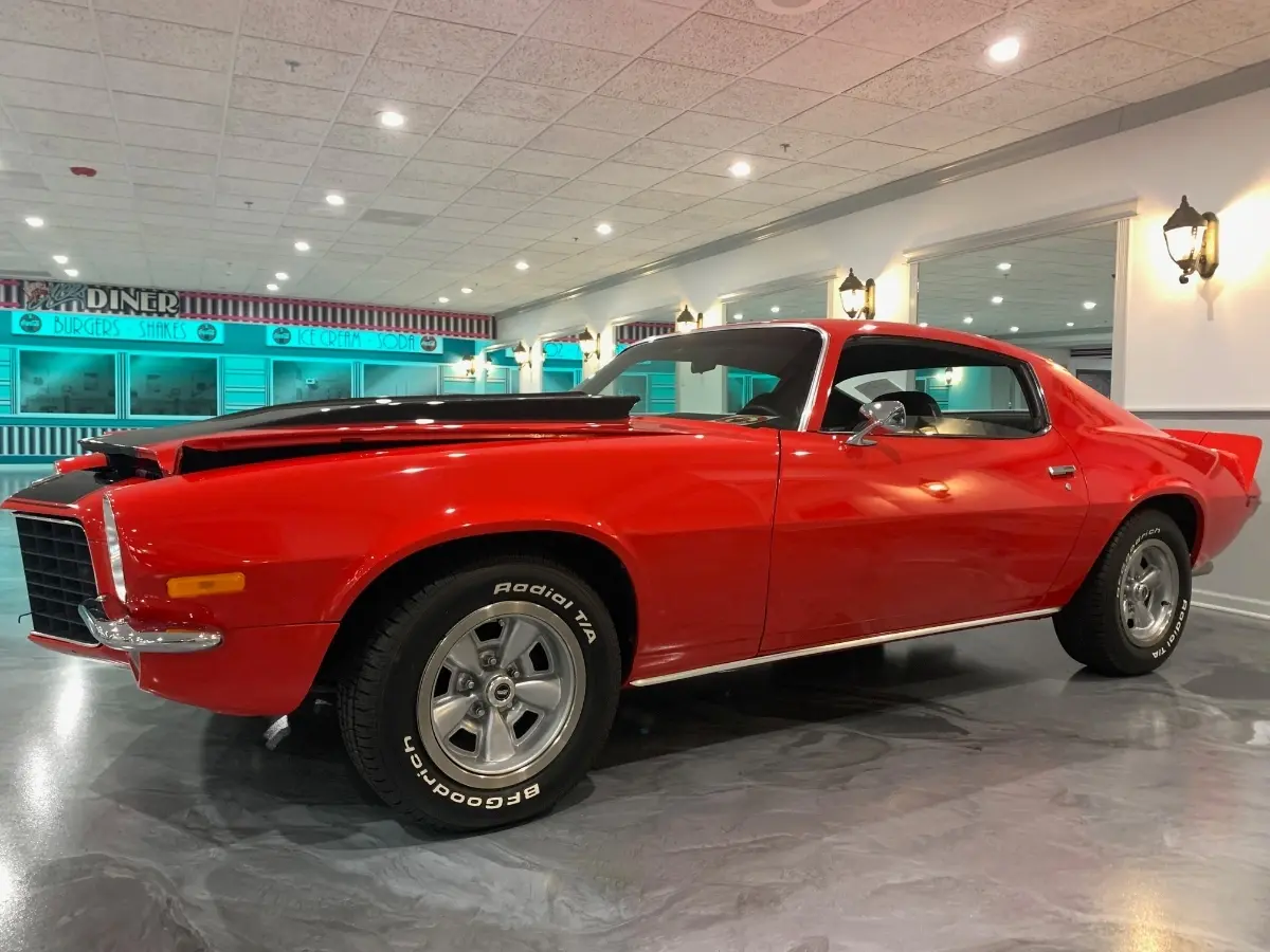 Classic car in showroom